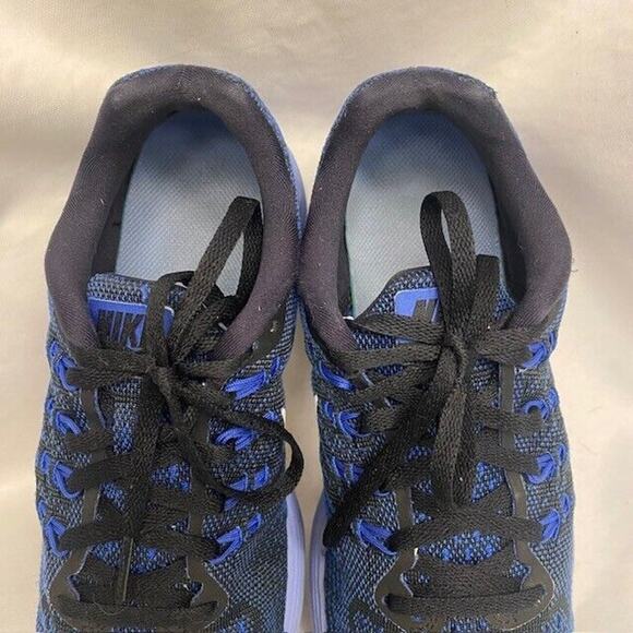 Nike Women's Size 7 Lunar Tempo 2 Athletic Sneaker Shoes Black Blue Pre-Owned - Picture 7 of 8